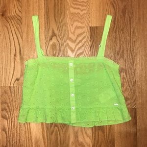 Gilly Hicks Lime Green Lacey Crop Top